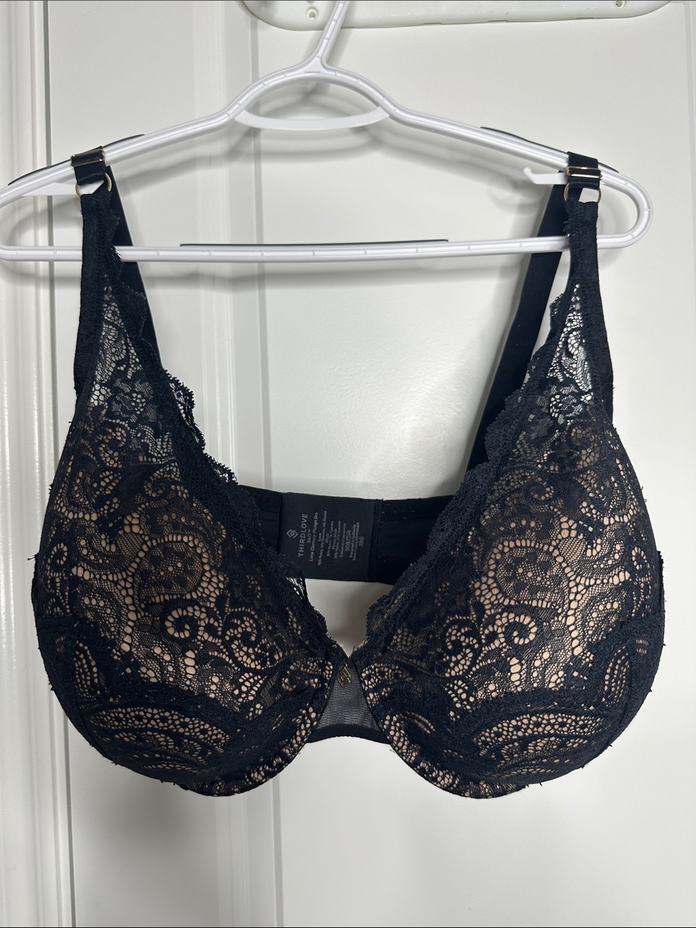 Thirdlove Black Lace Contour Plunge Bra